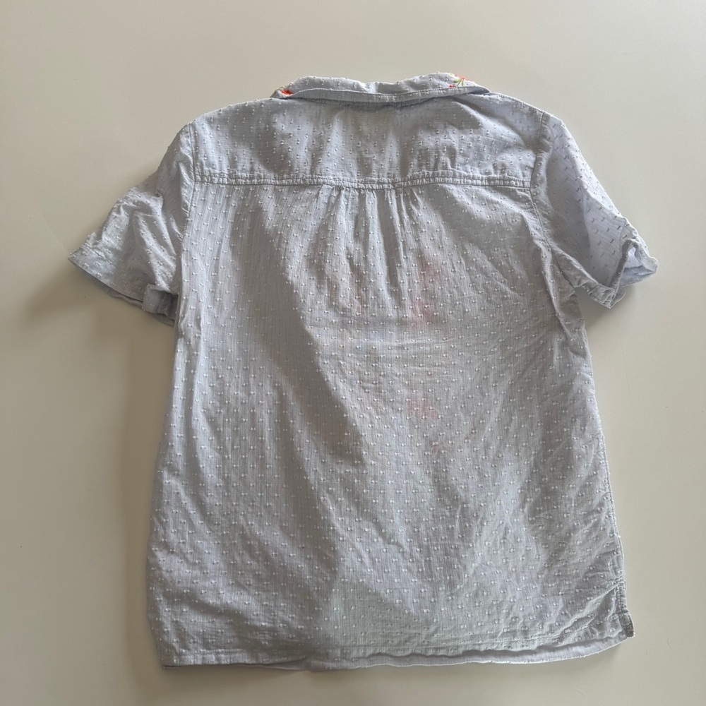 Anthropologie-Maeve-Christie-Embroidered-Floral-Button down-Blouse-Top-Cottage-6 - Picture 7 of 14